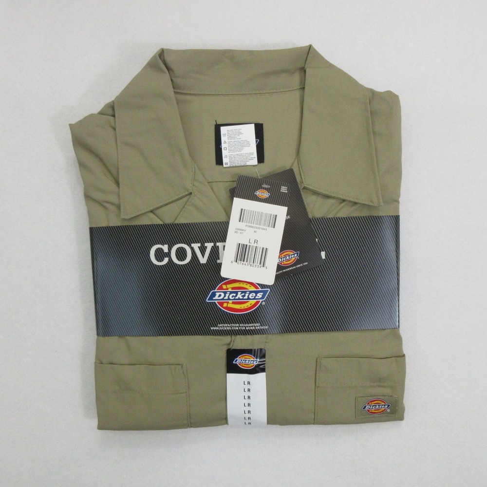 Dickies Short Sleeve Coverall Large Regular LR Khaki Beige Workwear 33999KH New
